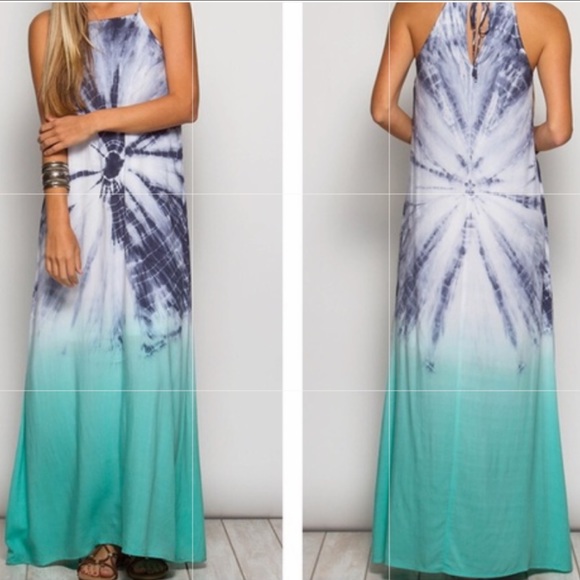 She and Sky Dresses & Skirts - Tie dye ombré maxi dress She and Sky boho